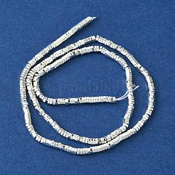 電気めっき合成非磁性ヘマタイト ビーズ 連売り  六角  銀メッキ  3x2.8x1mm  穴：1.2mm  約408個/連  16.06''（40.8センチメートル）&nbsp;X-G-I360-S01-04
