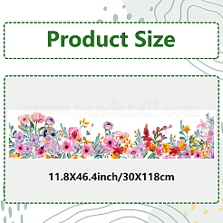 ポリ塩化ビニールの窓の静的なステッカー  長方形  窓の装飾用  花  280x1160mm&nbsp;AJEW-WH0385-0001