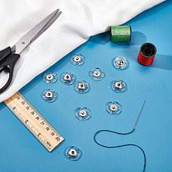 プラスチックスナップボタン25個  衣服のボタン  フラットラウンド  透明  18x5mm&nbsp;BUTT-GF0001-15