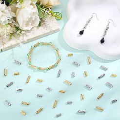80個 4スタイル ステンレススチール中空チューブビーズ  コラム  ゴールデン·ステンレス鋼色  8~12x4mm  穴：3mm  20個/スタイル&nbsp;STAS-PA0001-09