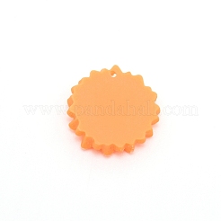 ひまわり樹脂ペンダント  オレンジ  24x7mm  穴：1.2mm&nbsp;RESI-WH0010-01B