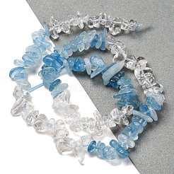 天然水晶とアクアマリンのビーズ連売り  チップ  4~17x4~10x1~8mm  穴：0.8~1mm  約15.35~16.14インチ（39~41cm）&nbsp;G-L610-A05-01