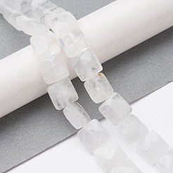 天然石クオーツクリスタルビーズ連売り  水晶  多面カット正方形  10x10x5mm  穴：1.2mm  約20個/連  7.95''（20.2センチメートル）&nbsp;G-K359-B01-01