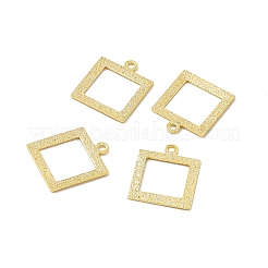真鍮チャーム  カドミウムフリー＆鉛フリー  テクスチャ  長方形のチャーム  24KGP本金メッキ  12x10x0.5mm  穴：1mm&nbsp;KK-A172-55G