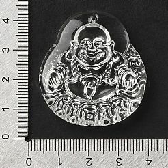 ガラスチャーム  仏陀の姿  透明  39.5x36x10.5mm  穴：1mm&nbsp;GLAA-C033-04B