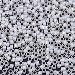 MIYUKIデリカビーズ  シリンダー  日本製シードビーズ  （db0221)金メッキホワイトオパール  11/0  1.3x1.6mm  穴：0.8mm  約2000PCS /ボトル  10 G /ボトル&nbsp;SEED-JP0008-DB0221