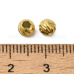 304ステンレススチールビーズ  ラウンド  18KGP本金メッキ  5x4mm  穴：2mm&nbsp;STAS-C094-04A-G