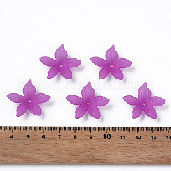 透明なアクリルビーズ  艶消し  花  暗い蘭  26x27x6mm  穴：1.8mm  約980個/500g&nbsp;MACR-S373-127-D07