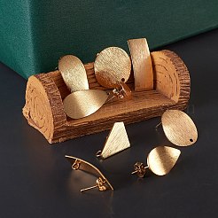 24pcs6スタイル真鍮スタッドピアスのパーツ  カン付き  カドミウムフリー＆ニッケルフリー＆鉛フリー  長持ちメッキ  18KGP本金メッキ  4個/スタイル&nbsp;KK-SZ0001-52