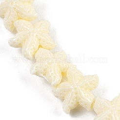 合成サンゴ染め彫刻ビーズ連売り  ヒトデ  ビスク  10~11x10x5.5mm  穴：0.8mm  約31個/連  10.04''（25.5センチメートル）&nbsp;CORA-K009-06A-02