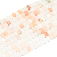 天然石ピンクアベンチュリンビーズ連売り  艶消し  ロンデル  6x4mm  穴：1mm  約93~96個/連  14.57''~14.76''（37~37.5センチメートル）&nbsp;G-P575-A02-6x4mm-02
