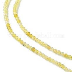 天然石イエローオパールビーズ連売り  多面カット  ラウンド  2mm  穴：0.6mm  約196~199個/連  15.43~15.67インチ（39.2~39.8cm）&nbsp;G-F748-T01