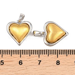 真鍮チャーム  ハートチャーム  プラチナ·ゴールデン  14.5x14x7mm  穴：5x3mm&nbsp;KK-H262-10GP