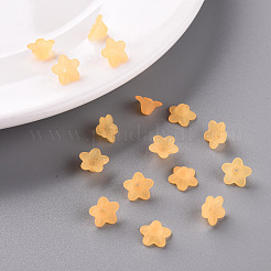 透明なアクリルビーズ  花  艶消し  オレンジ  10x5mm  穴：1mm  約4600個/500g&nbsp;PL554-07