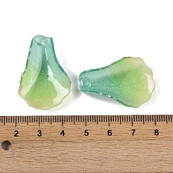 蓮の葉ビーズキャップ  DIYのジュエリーには  黄緑  29~31.5x21~22x9.5~11.5mm  穴：1.2mm&nbsp;SACR-A008-05B