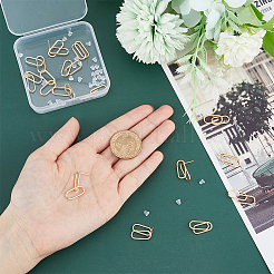 楕円形の真鍮スタッドピアス部品  プラスチック製のピアスキャッチで  18KGP本金メッキ  スタッドピアス部品：31x7.5 mm  ピン：0.6mm&nbsp;FIND-FH0006-34