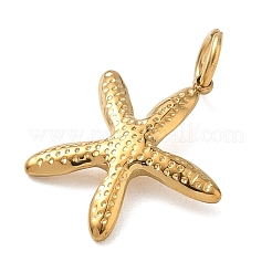 304ステンレスペンダント  海洋動物シリーズ  ゴールドカラー  ヒトデ  20x16.5x2.5mm  穴：4mm&nbsp;STAS-G391-01G-04