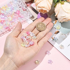 DIYジュエリー作りのパーツキット  100種類のアクリルビーズキャップ5個付き  120 個 3 スタイル ABS プラスチック模造パールビーズ  ミックスカラー  4~12x4~12x3.5~8mm  穴：1.4~2.3mm  220pc&nbsp;DIY-YW0018-02