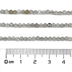 天然石ラブラドライトビーズ連売り  多面カット  ラウンド  3.5mm  穴：0.8mm  約122個/連  15.43''（39.2センチメートル）&nbsp;G-I341-11A