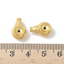 マットゴールドカラー 925 スターリングシルバービーズ  3穴のグルビーズ  マットゴールドカラー  14x9.5x7.5mm  穴：1.2mm  穴2：1.4mm。&nbsp;STER-R014-05G