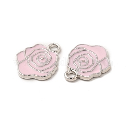 合金エナメルチャーム  ミックスカラー  ローズチャーム  プラチナ  17.5x14x1.5mm  穴：2mm&nbsp;PALLOY-I217-12P