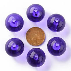 透明なアクリルビーズ  ラウンド  青紫色  20x19mm  穴：3mm  約111個/500g&nbsp;MACR-S370-A20mm-748