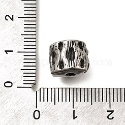 304ステンレススチールビーズ  目のある列  アンティークシルバー  8.5x11x10mm  穴：2mm&nbsp;STAS-M100-11AS