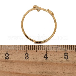 女性用304ステンレススチールカフリング  文字a~zのハート  18KGP本金メッキ  文字F  12mm  内径：調節可能。&nbsp;RJEW-D285-01G-F