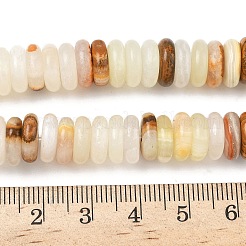 天然の緑色の縞模様のある方解石（アフガン翡翠）ビーズの連  ディスク  10~10.5x3.5~4mm  穴：1.2mm  約100個/連  14.96''（38センチメートル）&nbsp;G-B155-B10-4x10mm