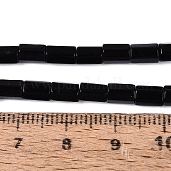 天然石オブシディアンビーズ連売り  六角柱  5~7.5x3.5~4.5mm  穴：0.6~0.8mm  約57~64個/連  14.76~15.55インチ（37.5~39.5cm）&nbsp;GG-N002-01A-01