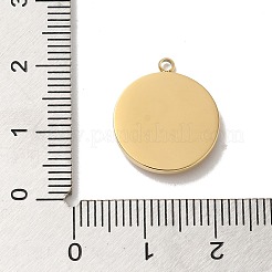 304ステンレスペンダント  フラットラウンドのチャーム  14KGP本金メッキ  17.5x15.5x2.5mm  穴：1.4mm&nbsp;STAS-B074-01G