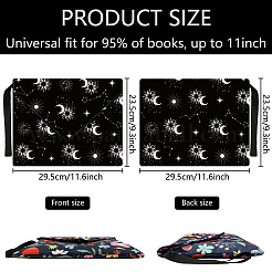 ポリエステルブックカバー  ノートブックラップ  フックとループ付き  長方形  太陽  400~420x285~305mm&nbsp;AJEW-WH20043-004