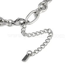 女性用304ステンレススチールブレスレット  ステンレス鋼色  7-3/8インチ（18.8cm）&nbsp;BJEW-Z077-05P