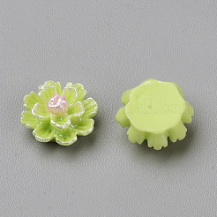 パール調樹脂カボション  花  ミックスカラー  9.5x9x5.5mm&nbsp;CRES-S301-24