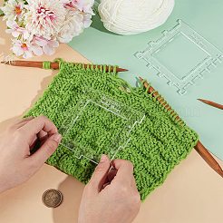 アクリル編み物かぎ針編み測定ツール1セット  正方形  透明  9.9x9.9x0.48cm  2個/セット。&nbsp;DIY-BC0013-88