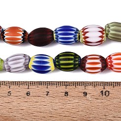 手作りのミルフィオリガラス樽ビーズ  シェブロンビーズ  ミックスカラー  13~18x9~12mm  穴：0.6~5mm&nbsp;LA-N002-05