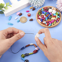 不透明天然石風アクリルビーズ 100g  混合図形  ミックスカラー  6~28x6~13x3~28mm  穴：1.6~4mm&nbsp;MACR-TA0001-53