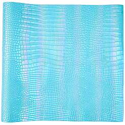クロコダイル柄PUレザー生地  クラフト用品  ミディアムターコイズ  1350x298x1mm&nbsp;DIY-WH20062-47H