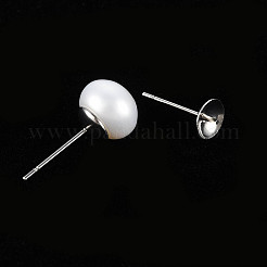 グレードAAA天然養殖淡水パールビーズ  片穴  半円  ホワイト  8~8.5x6mm  半分穴：1mm&nbsp;PEAR-N020-01A