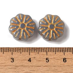 不透明なランプワークビーズ  花  グレー  15x6mm  穴：1mm  約45~55個/100g&nbsp;LAMP-P065-03B-12