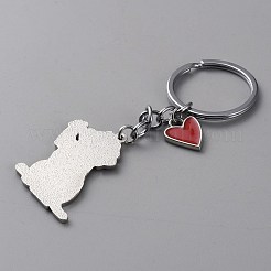 動物テーマの合金キーホルダー  犬  きいろ  10.2cm  犬：40.5x33x2mm&nbsp;KEYC-SZC0007-01H