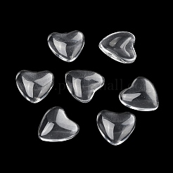 透明なガラスのハートカボション  透明  16x16x5~5.5mm&nbsp;GGLA-R021-16mm