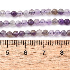 天然石アメジストビーズ連売り  ラウンド  多面カット  3mm  穴：0.7mm  約136個/連  15.35''（39センチメートル）&nbsp;LS-G-RM2025-A08-3mm