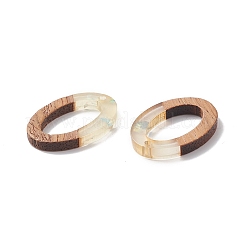 透明樹脂＆ウォールナットウッドチャーム  スパンコール付き/スパンコール  オーバル  シエナ  28.5x19.5x3mm  穴：1.8mm&nbsp;RESI-XCP0001-92