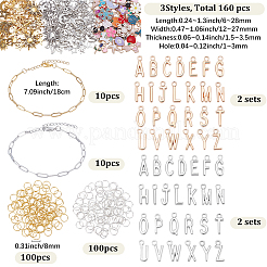 DIYジュエリーキット  304ステンレススチールのペーパークリップチェーンブレスレットを含む  合金チャーム  亜鉛合金エナメルペンダント  ミックスカラー  188mm&nbsp;DIY-SP0007-63