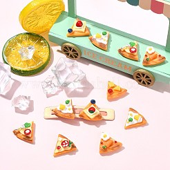 30個 6スタイル 不透明樹脂ピザカボション  ミックスカラー  21.5~24.5x22.5~24x7~12mm  5個/スタイル&nbsp;RESI-CJ0005-41