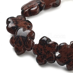 天然石マホガニーオブシディアンビーズ連売り  花  16x16x6mm  穴：1.4mm  約25個/連  14.57~14.96インチ（37~38cm）&nbsp;G-F769-N01-01