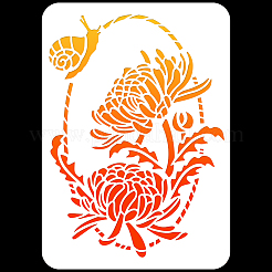 ペット中空アウト図面絵画ステンシル  DIYスクラップブック用  フォトアルバム  11月の菊  297x210mm&nbsp;DIY-WH0421-0055