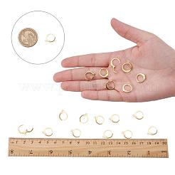 304ステンレススチールフレンチフックピアス金具  水平ループ付き  24KGP本金メッキ  14.5x12mm  穴：1.2mm  ピン：0.8x1mm&nbsp;STAS-G081-62G