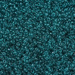 MIYUKIラウンドロカイユビーズ  日本製シードビーズ  11/0  （rr2405)透明ティール  11/0  2x1.3mm  穴：0.8mm  約50000個/ポンド&nbsp;SEED-G007-RR2405